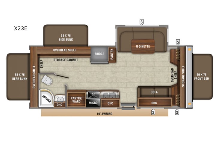 Representative floor plan provided by a trusted RVshare partner.