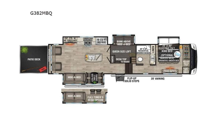 Representative floor plan provided by a trusted RVshare partner.