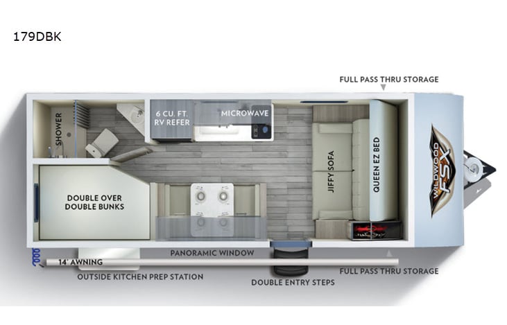Representative floor plan provided by a trusted RVshare partner.