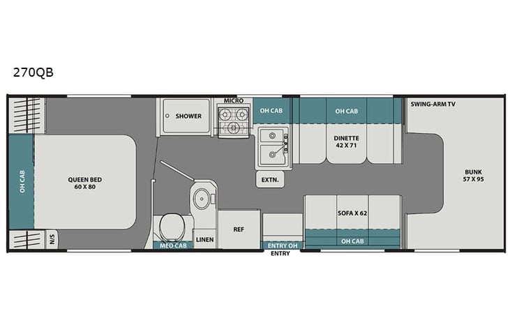 Representative floor plan provided by a trusted RVshare partner.