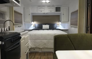 Farmhouse styled  23' Black Travel Trailer