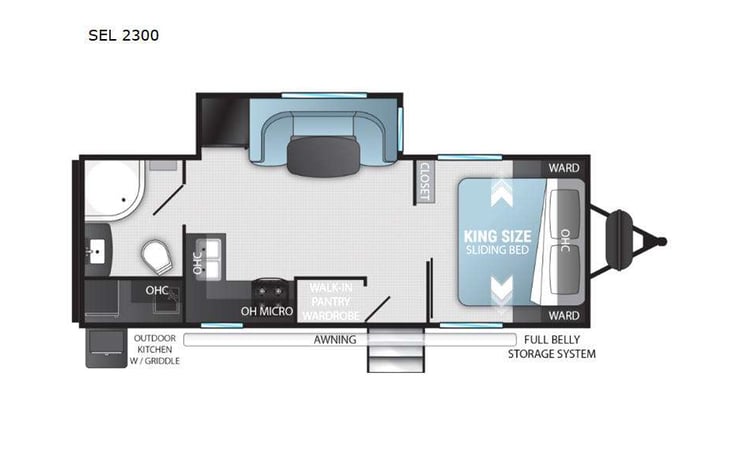 Representative floor plan provided by a trusted RVshare partner.