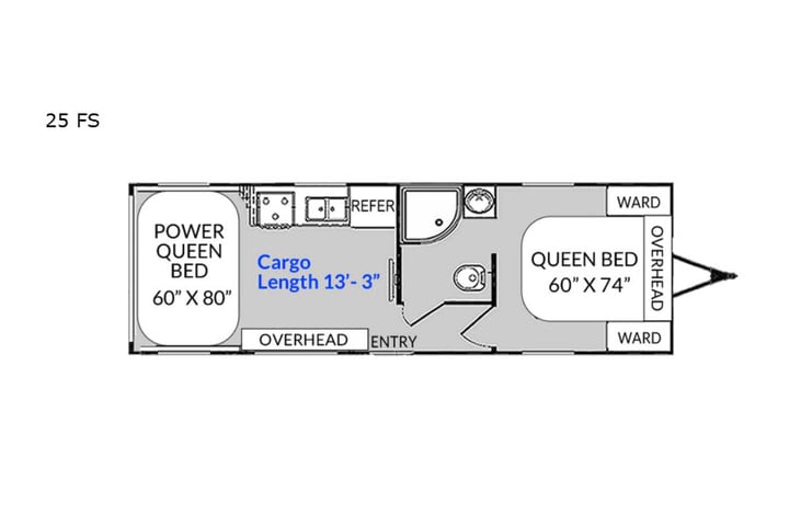 Representative floor plan provided by a trusted RVshare partner.