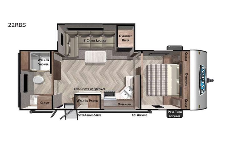 Representative floor plan provided by a trusted RVshare partner.