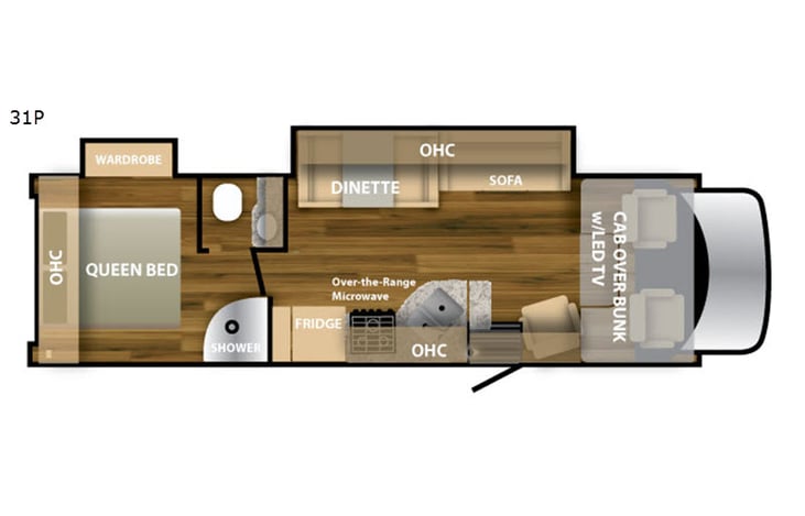 Representative floor plan provided by a trusted RVshare partner.