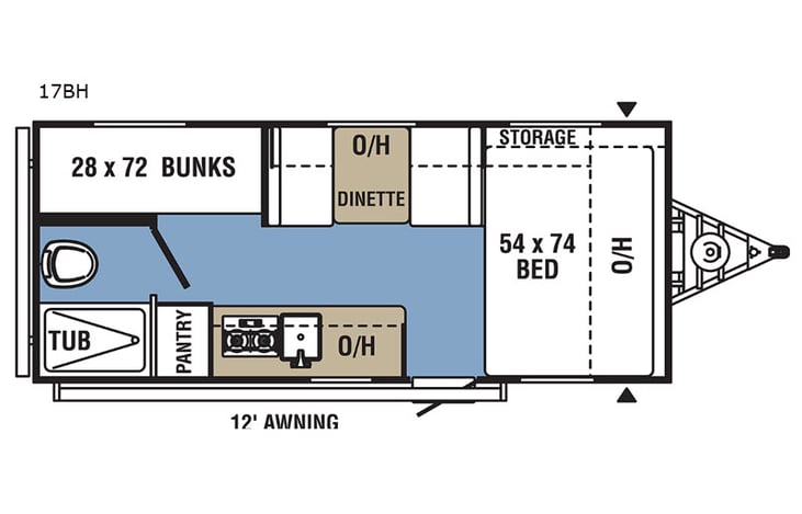Representative floor plan provided by a trusted RVshare partner.