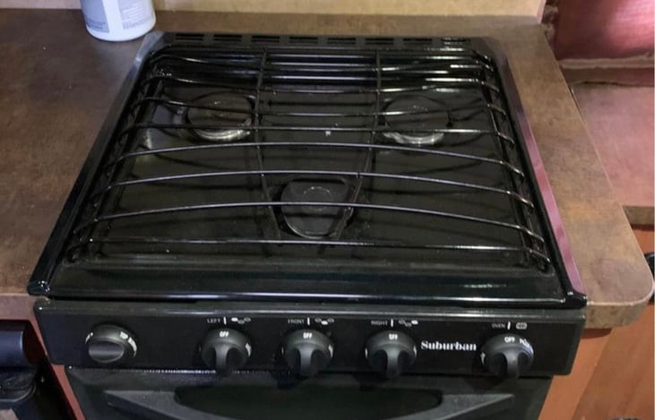 3-burner gas stove. Great for indoor cooking!