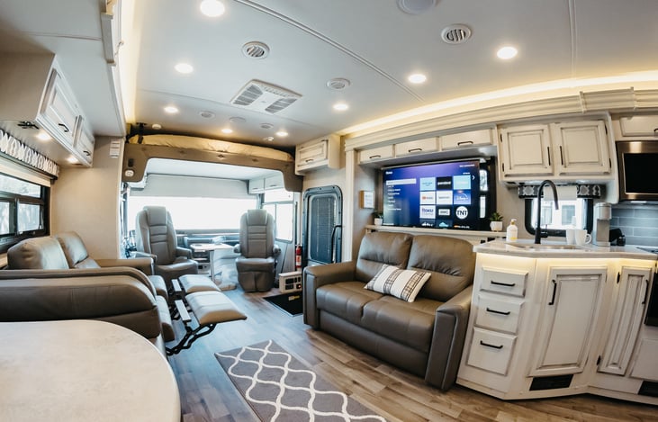 Roomy interior to watch the latest movie