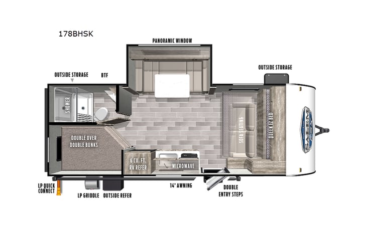 Representative floor plan provided by a trusted RVshare partner.