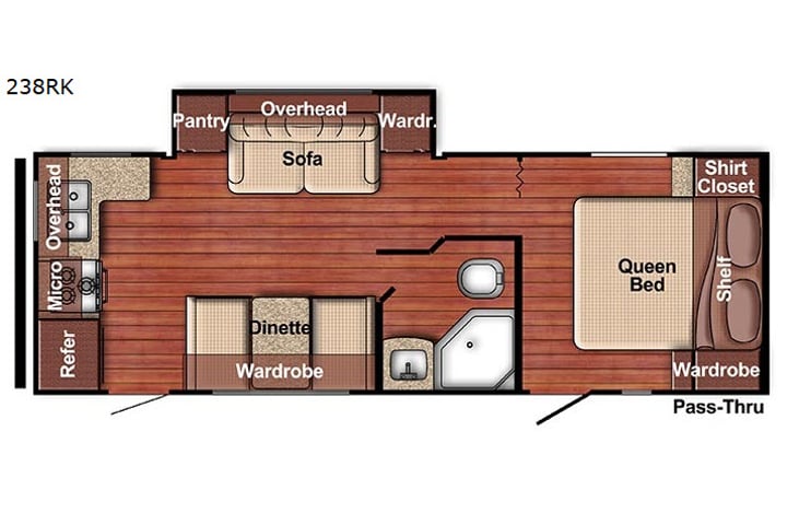Representative floor plan provided by a trusted RVshare partner.