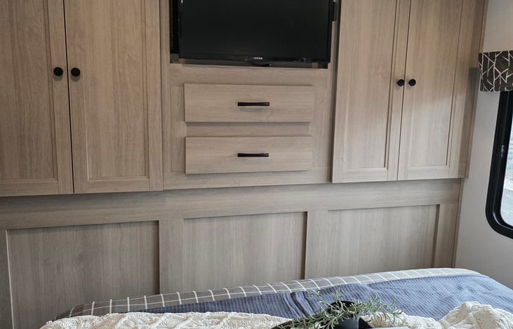 Bedroom storage and TV