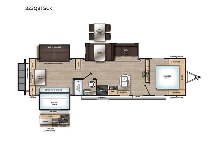 Representative floor plan provided by a trusted RVshare partner.
