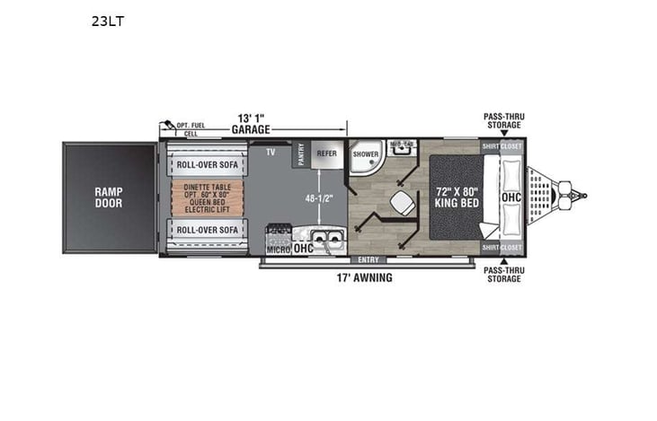 Representative floor plan provided by a trusted RVshare partner.