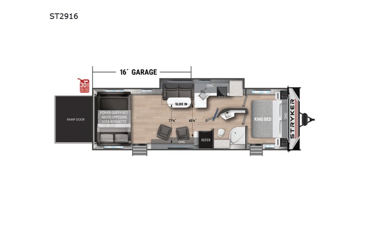Representative floor plan provided by a trusted RVshare partner.