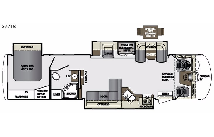 Representative floor plan provided by a trusted RVshare partner.
