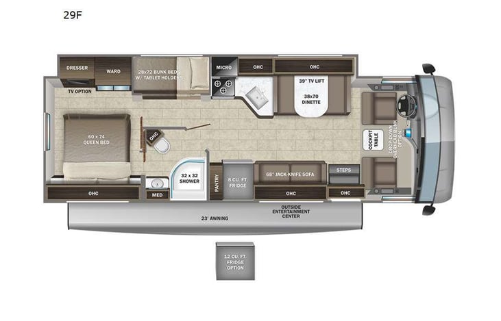 Representative floor plan provided by a trusted RVshare partner.