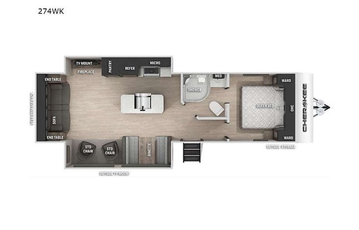 Representative floor plan provided by a trusted RVshare partner.