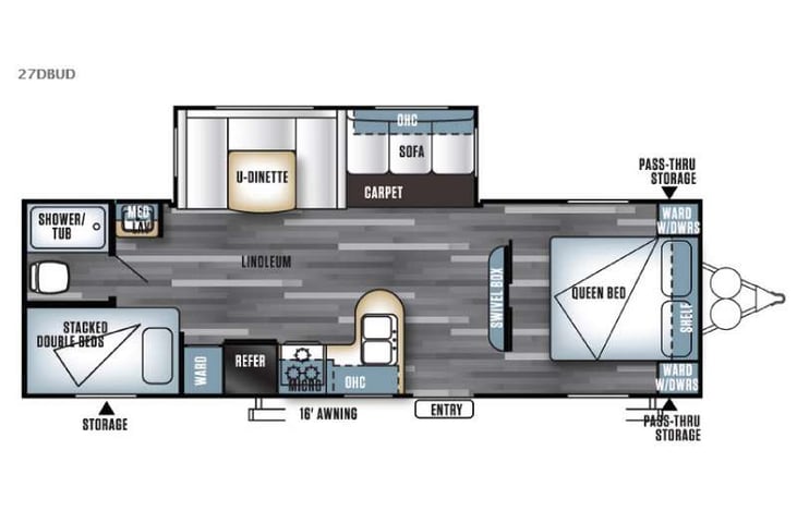 Representative floor plan provided by a trusted RVshare partner.