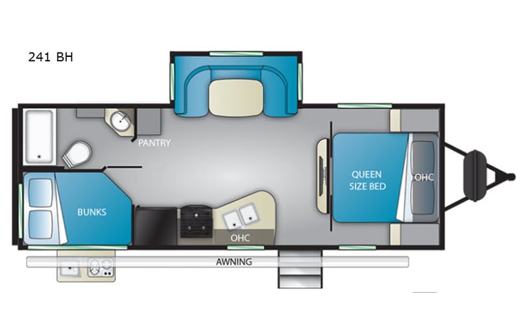 Representative floor plan provided by a trusted RVshare partner.