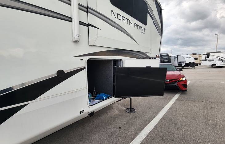 Outdoor tailgate area.