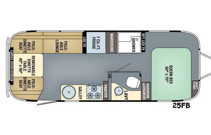 Representative floor plan provided by a trusted RVshare partner.