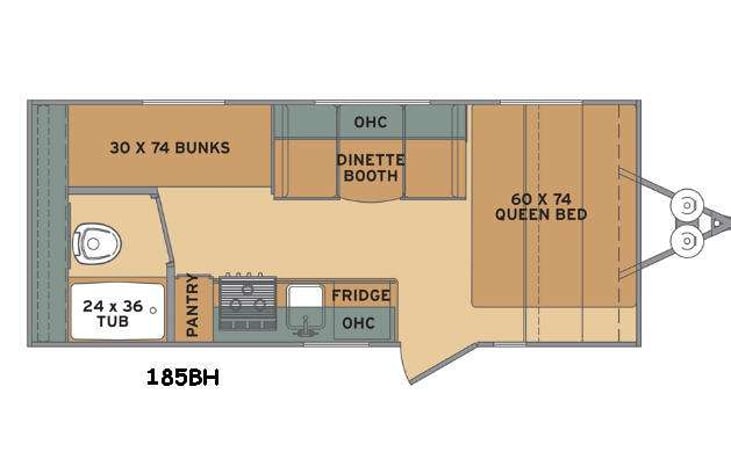 Representative floor plan provided by a trusted RVshare partner.