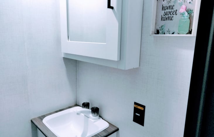 Bathroom sink and medicine cabinet
