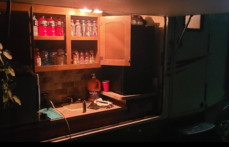 Outside kitchen/bar.