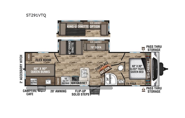 Representative floor plan provided by a trusted RVshare partner.