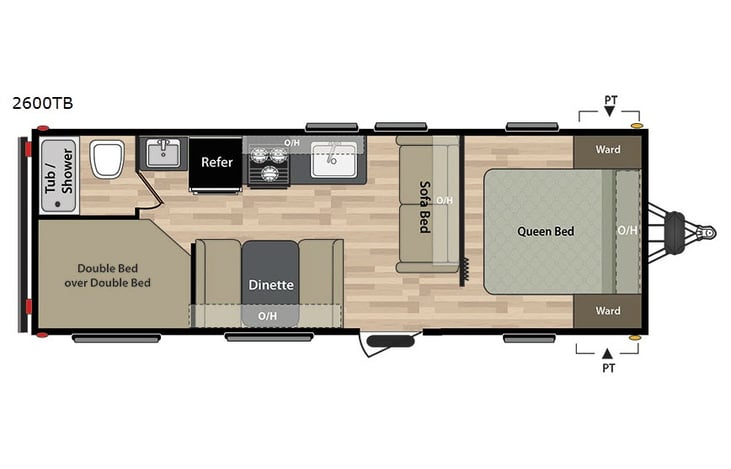 Representative floor plan provided by a trusted RVshare partner.