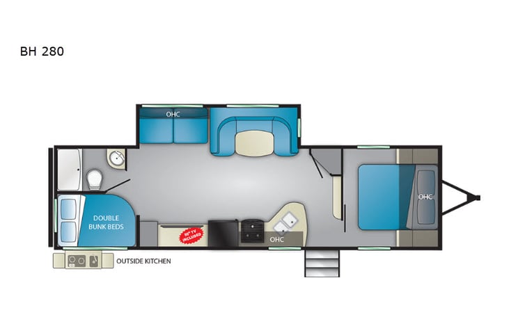 Representative floor plan provided by a trusted RVshare partner.