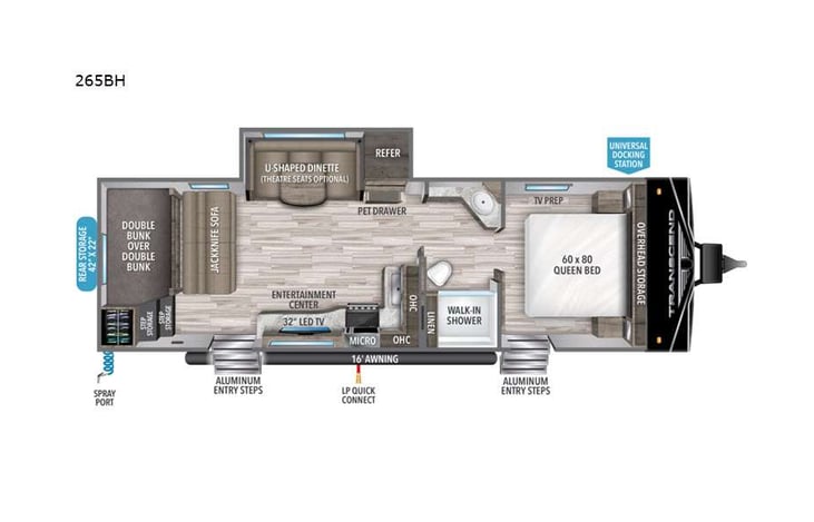 Representative floor plan provided by a trusted RVshare partner.