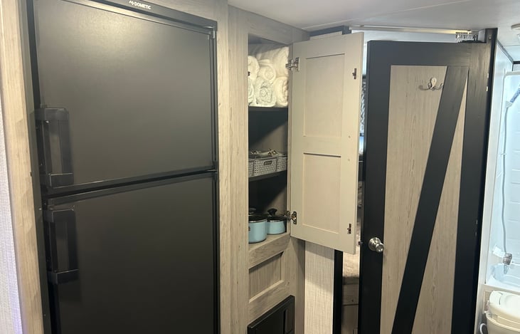 Premium towels and basic toiletries provided