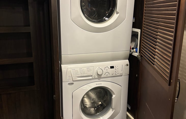 Wash and dry your clothes and towels at your campsite….no need to search for laundry facilities!