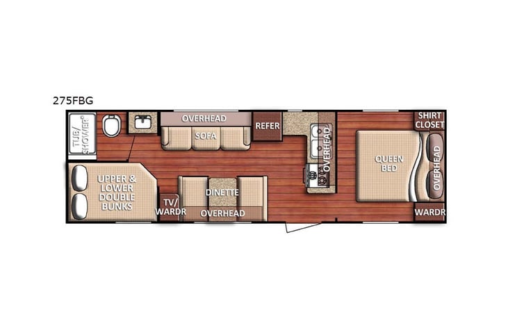Representative floor plan provided by a trusted RVshare partner.