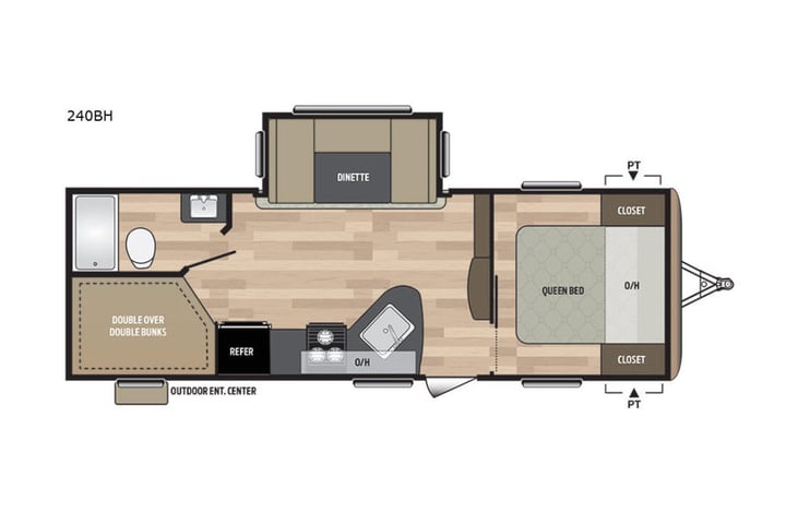 Representative floor plan provided by a trusted RVshare partner.