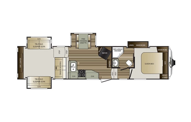 Representative floor plan provided by a trusted RVshare partner.