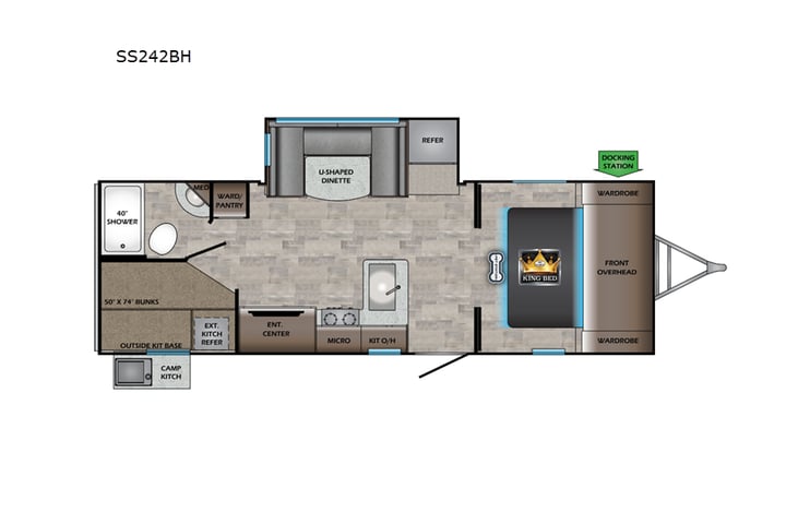 Representative floor plan provided by a trusted RVshare partner.