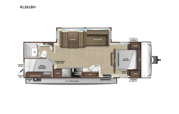 Representative floor plan provided by a trusted RVshare partner.