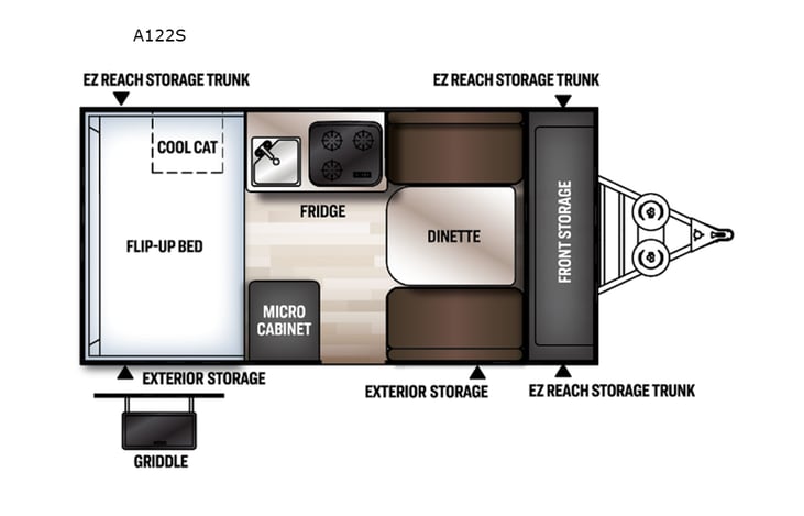 Representative floor plan provided by a trusted RVshare partner.