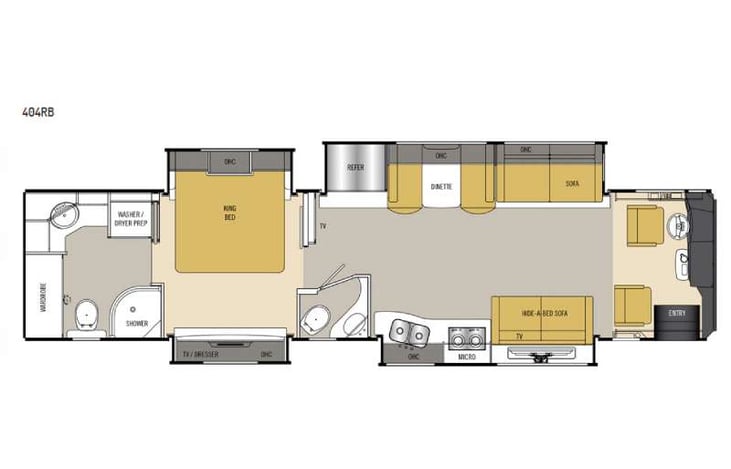 Representative floor plan provided by a trusted RVshare partner.