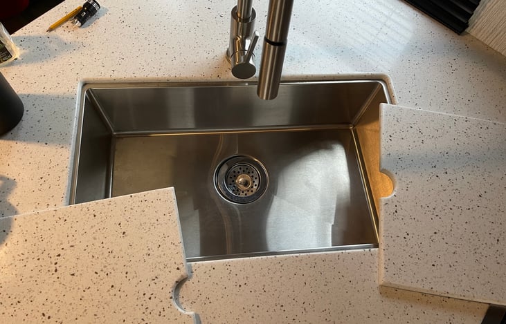 Modern sink with the solid covers