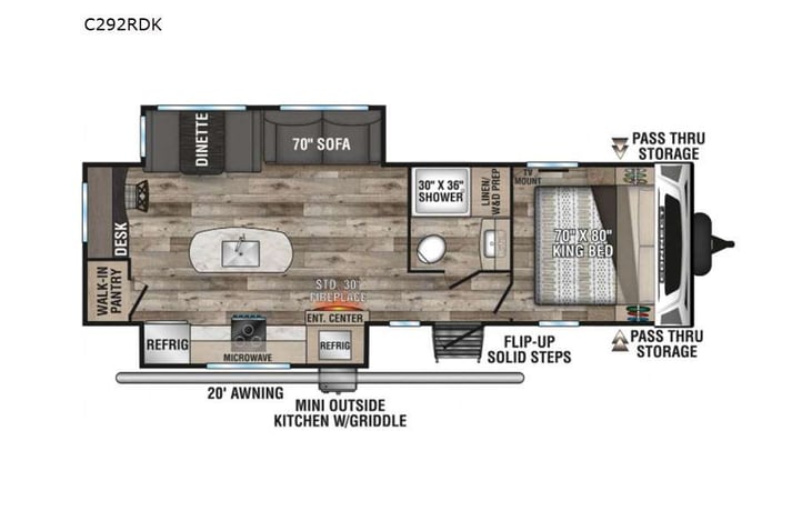 Representative floor plan provided by a trusted RVshare partner.