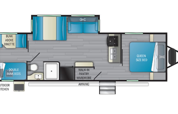 Sleeps 8 comfortably and can sleep up to 10.