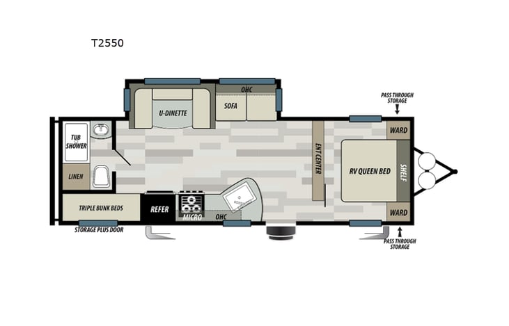 Representative floor plan provided by a trusted RVshare partner.