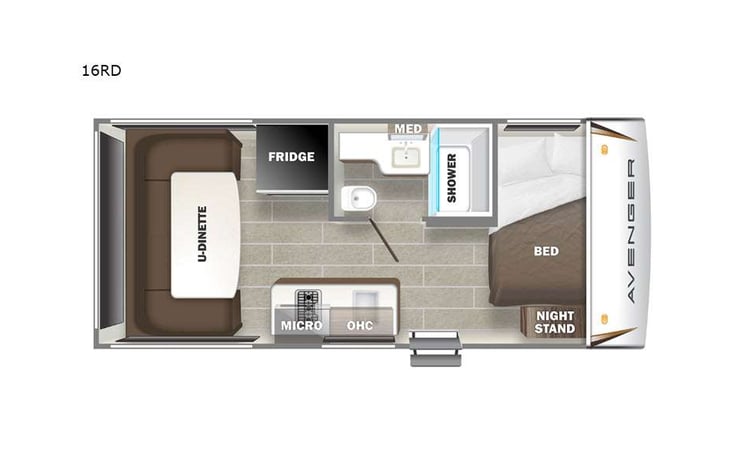 Representative floor plan provided by a trusted RVshare partner.