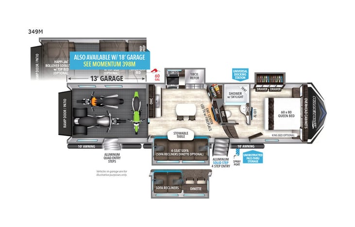 Representative floor plan provided by a trusted RVshare partner.