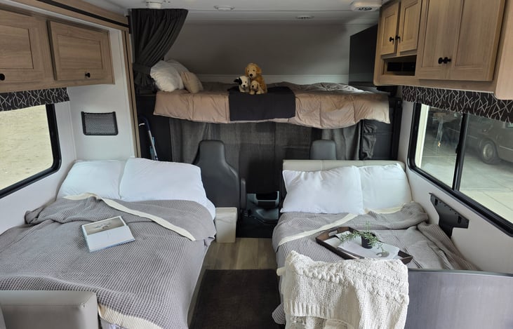 Converted Living area to Sleeping area.  Sleep 4 adults comfortably or 2 adults and 4 children.