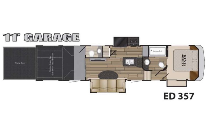 Representative floor plan provided by a trusted RVshare partner.