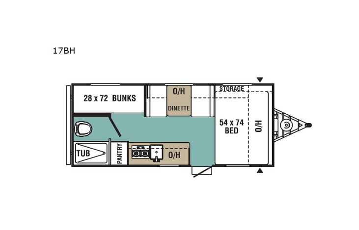 Representative floor plan provided by a trusted RVshare partner.